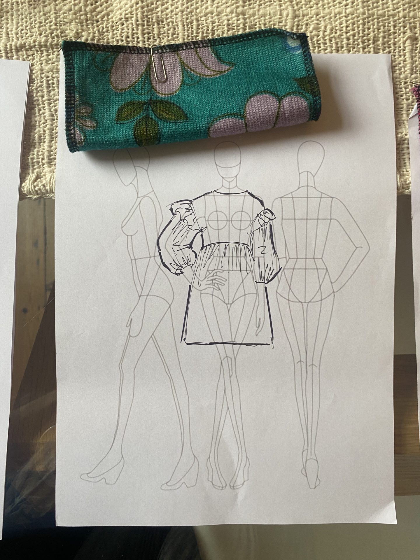 Sketch of blue dress (mentioned in article) - Copy