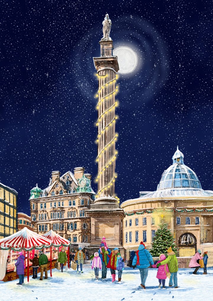 2. Snowfall at Grey's Monument + Christmas at the Theatre Royal (Pack of 10) - Image 3
