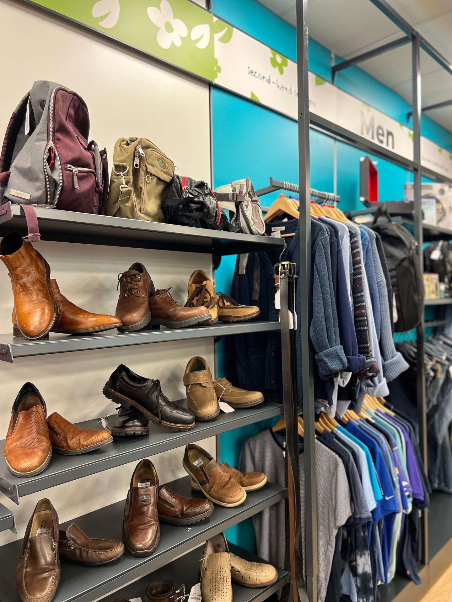 Men's section in St Oswald's Hospice shop (1)
